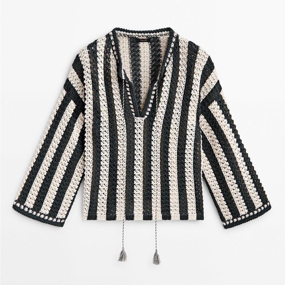 [NWT] Massimo Dutti Crochet Kaftan Sweater
